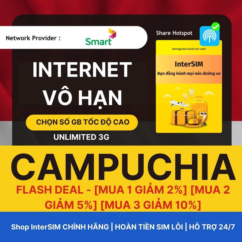 【sim du lịch campuchia thái lan】【nhà mạng smart/dtac】【internet tốc độ cao 4g / 5g】giao hoả tốc từ hcm