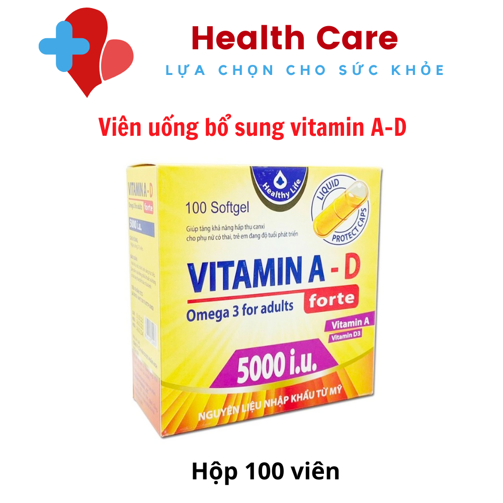 Vitamin A D Fort ,Bổ Sung Vitamin, Giảm Nguy Cơ Khô Mắt Mỏi Mắt Còi Xương, Hỗ Trợ Đẹp Da Hộp 100v