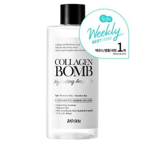 Nước hoa hồng toner cấp Ẩm Collagen Bomb Hydrating Ampoule 400ml BadSkin