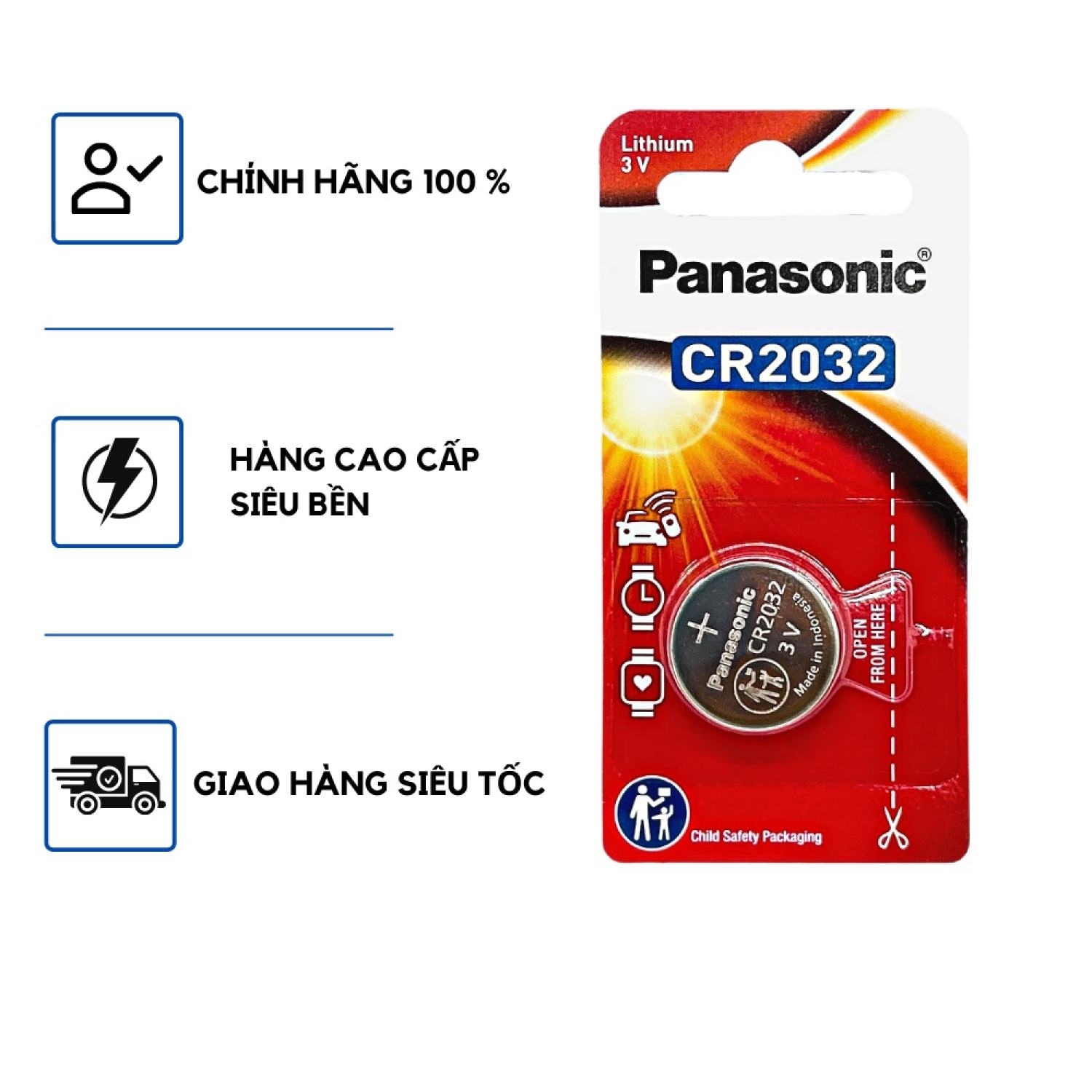 Pin CR2032 Panasonic , Maxell Lithium 3V Cao Cấp Chính Hãng - Vỉ 1 Viên