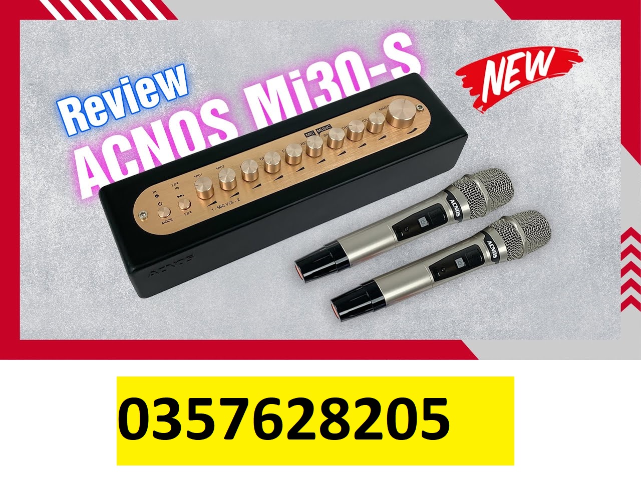 Vang số chỉnh cơ acnos mi30s | kèm micro không dây giá rẻ