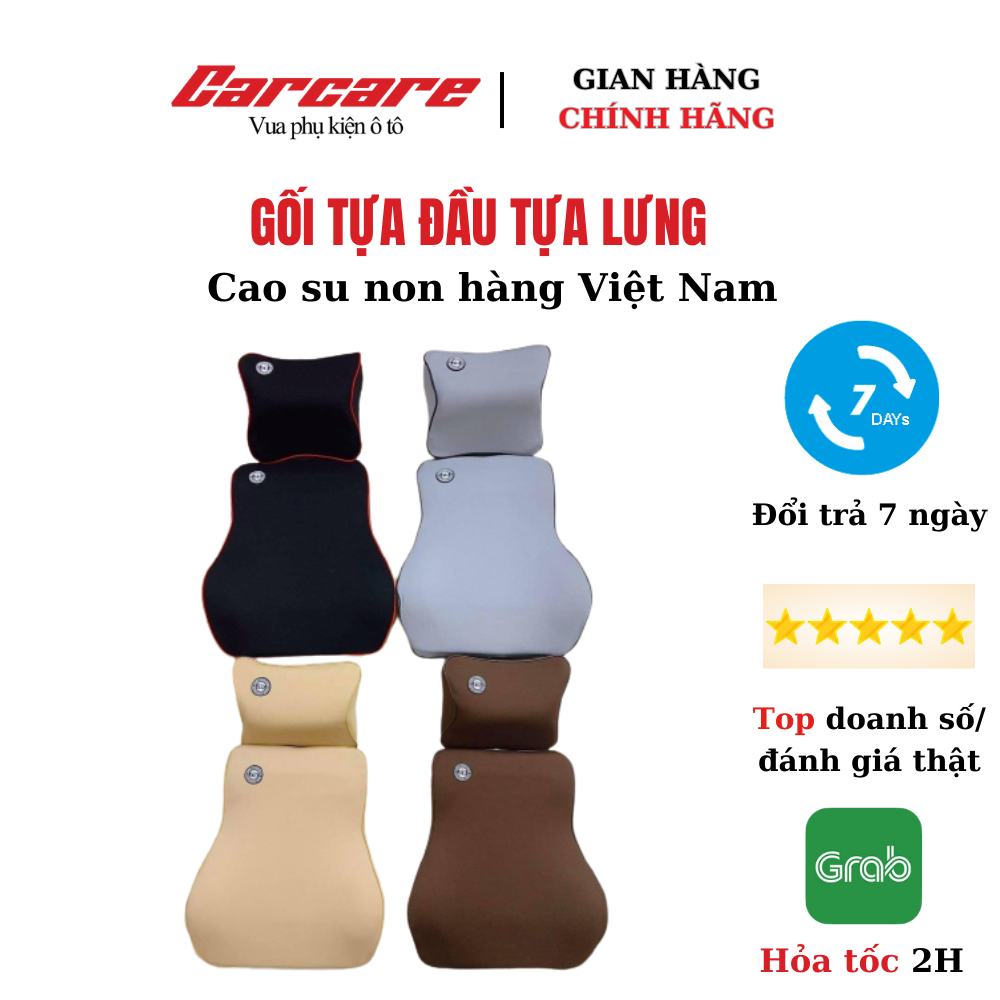 Gối Tựa Đầu Tựa Lưng Cao Su Non Cao Cấp Carcare, tựa đầu tựa lưng trên ô tô