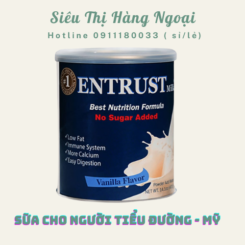 Sữa bột không đường entrust milk hộp 400g của mỹ - sữa entrust 2025