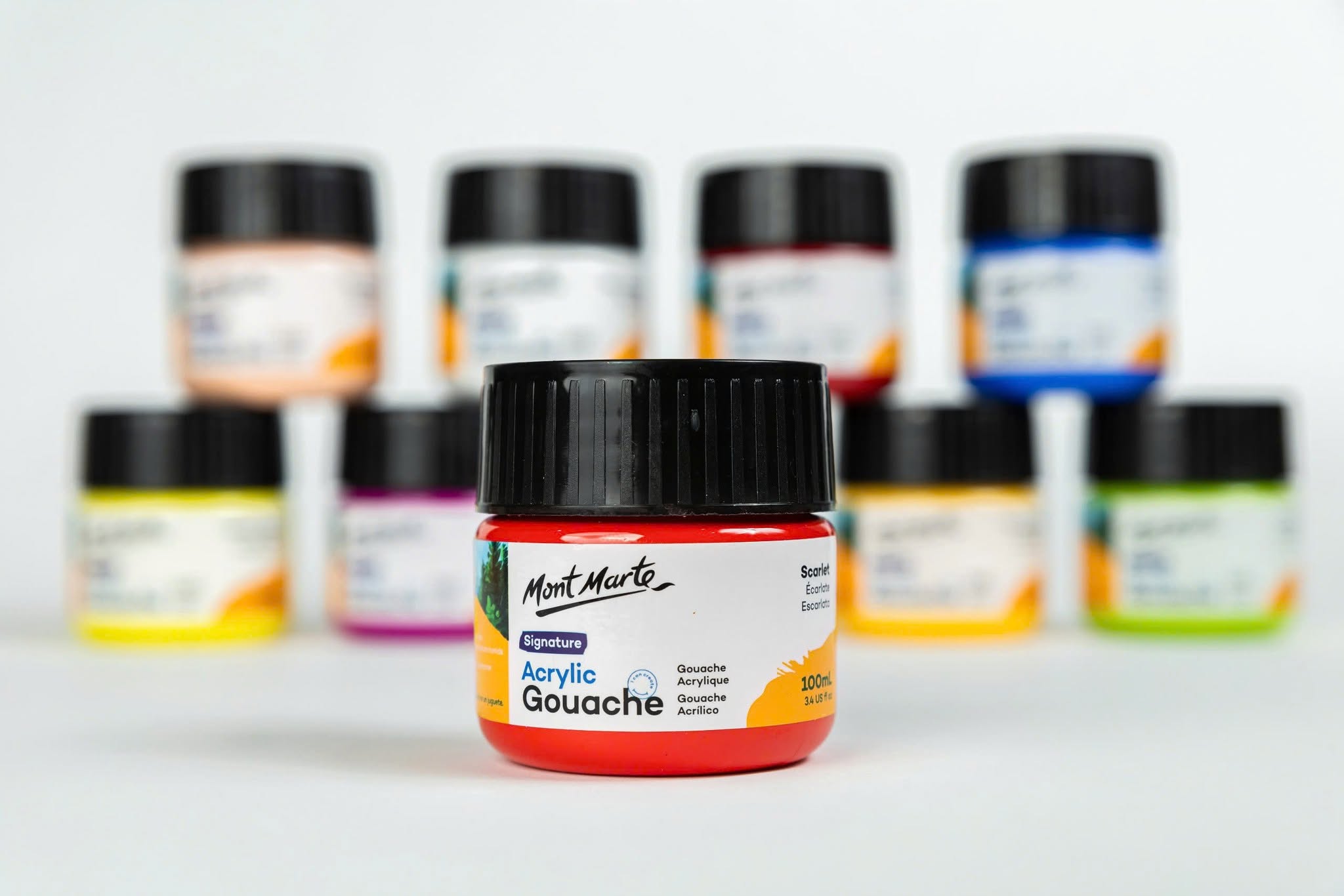 Màu vẽ acrylic gouache hiệu Mont Marte, dạng hũ, dung tích 100ml