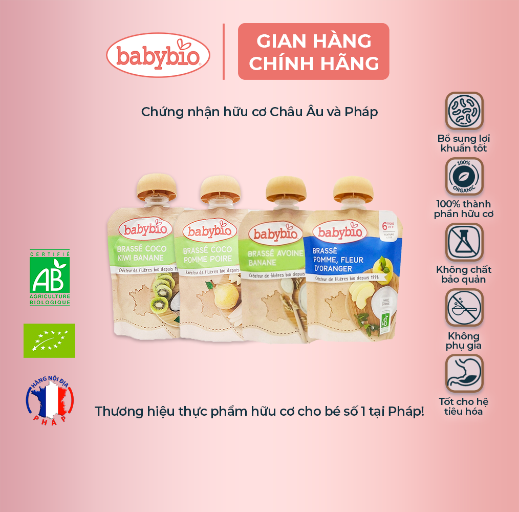 Sữa chua dừa hữu cơ cho bé Babybio 85g