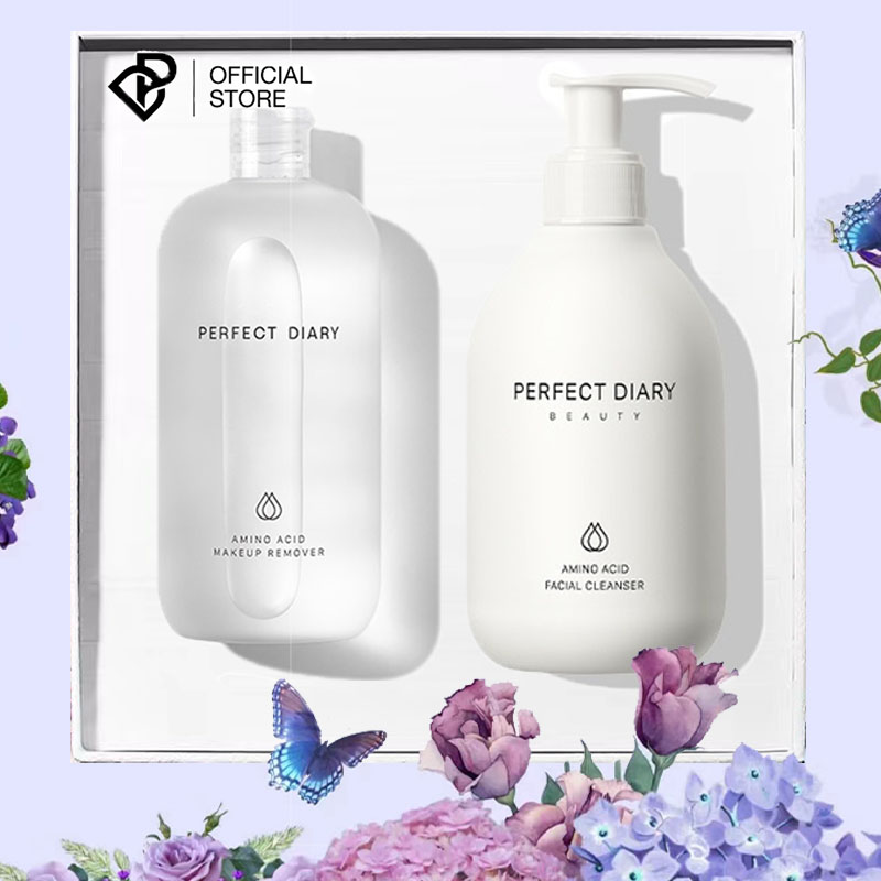Vẻ đẹp tự nhiên Perfect Diary Sữa rửa mặt chứa amino acid làm dịu phục hồi da nhạy cảm 200ml+Vẻ đẹp tự nhiên Nước tẩy trang Perfect Diary AMINO ACID làm sạch sâu 500ml