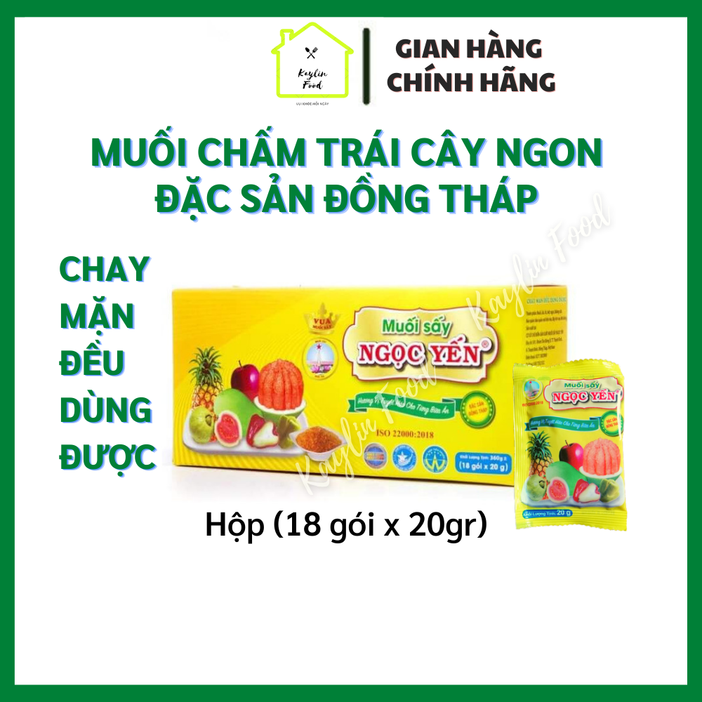 Muối sấy ngọc yến 20g chấm gì cũng ngon hộp 18 gói