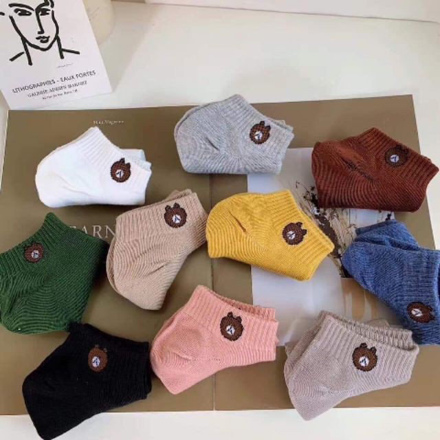 [HCM SẲN HÀNG]Set 10 Đôi tất mèo tất gấu cổ ngắn hàn quốc Tết