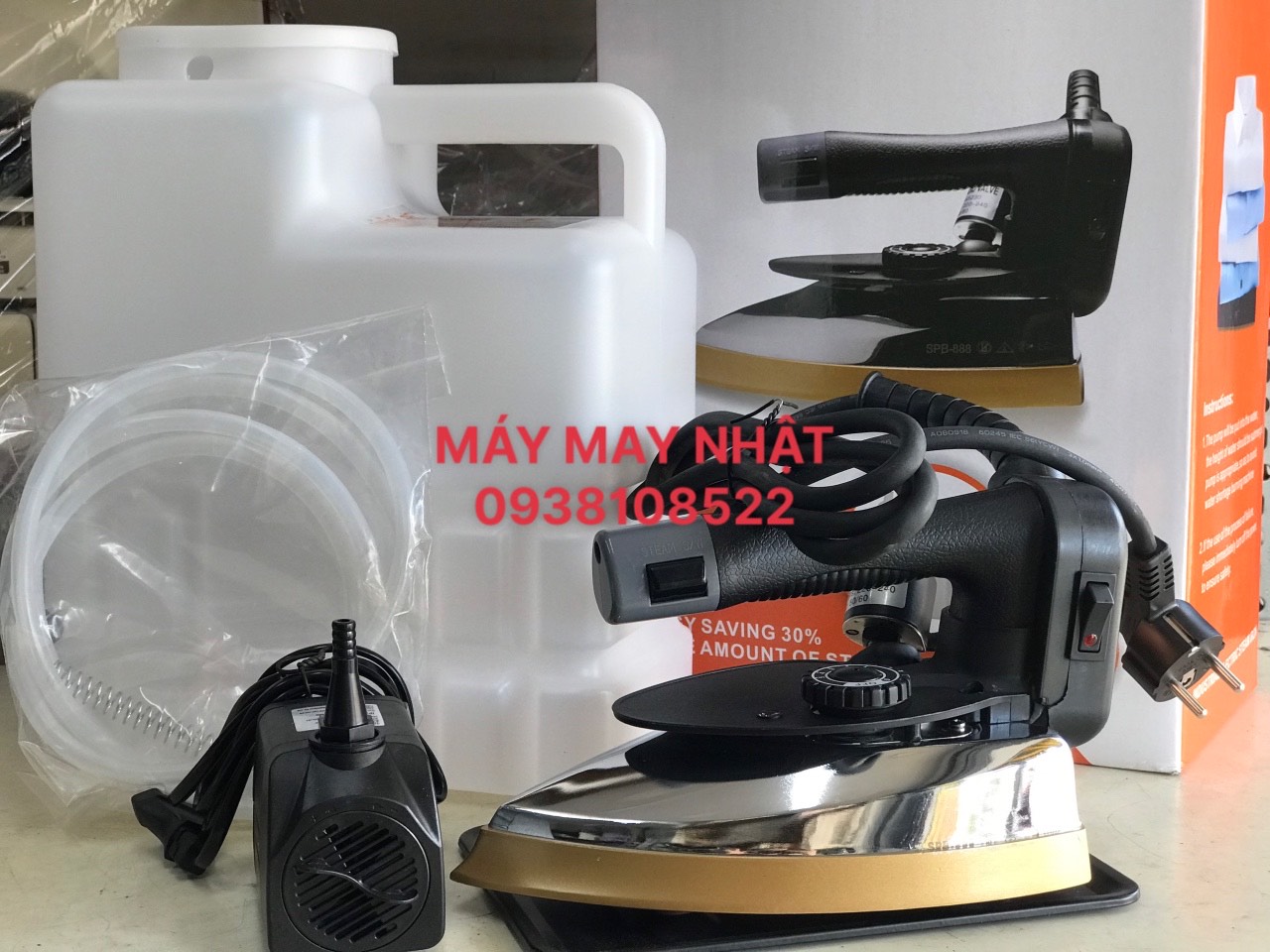 [TẶNG NẠ ỦI] BÀN ỦI HƠI NƯỚC SIPUBA888 1600W BƠM TRỢ LỰC - 5L NƯỚC