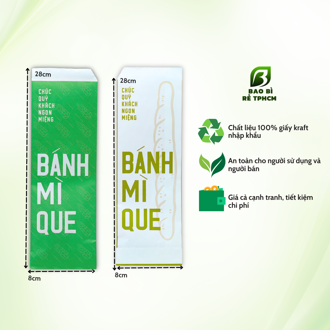 Túi đựng bánh mì que xanh 1000 túi