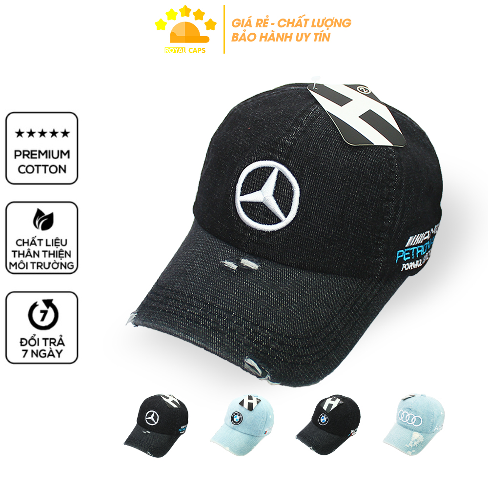 [FREESHIP] Mũ Lưỡi Trai Nam Nón Kết Nữ Jeans Audi Bmw Mercedes Xanh Đen Vải Denim Bền Thoáng Mát - Royal Caps