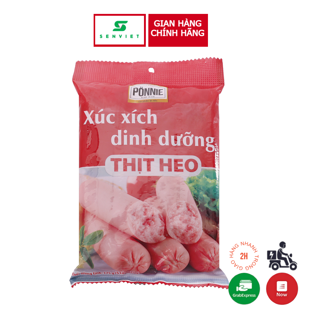 Xúc Xích Dinh Dưỡng Thịt Heo Ponnie Bịch 6 Cây / 210gr