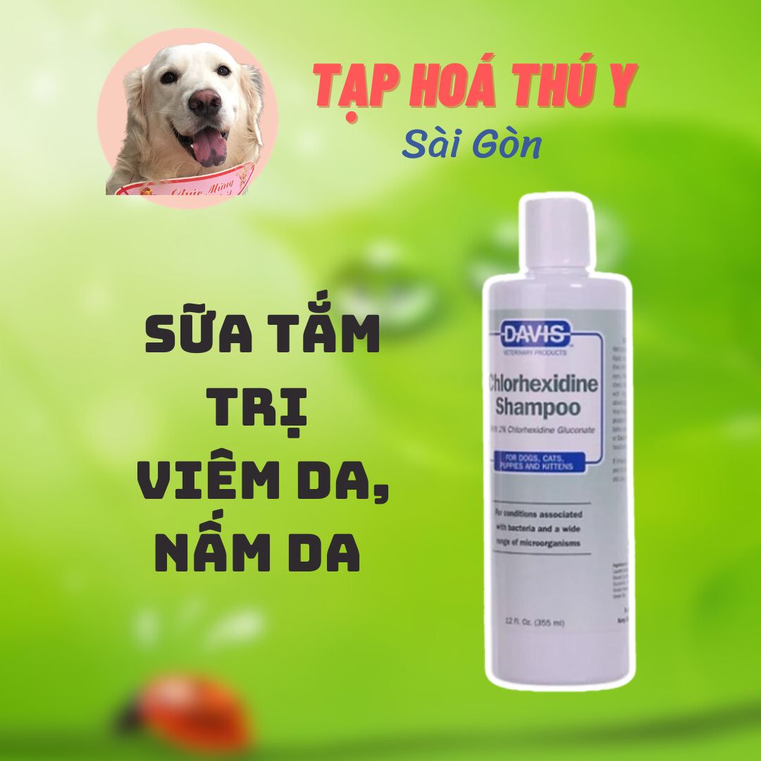  sữa tắm DAVIS CHLORHEXIDINE 4% giảm ngứa và viêm da cho chó mèo thú cưng 