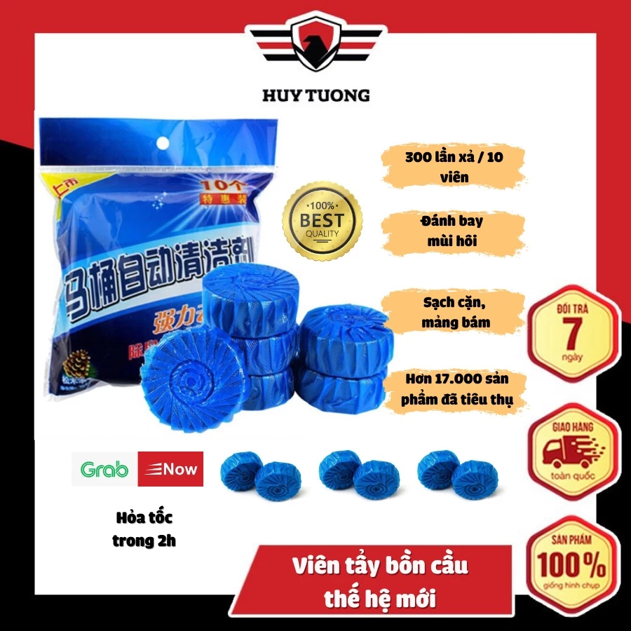 Viên tẩy bồn cầu thơm sạch khử mùi hương chanh, viên thả bồn cầu khử mùi khử khuẩn, cục tẩy bồn cầu - Huy Tưởng
