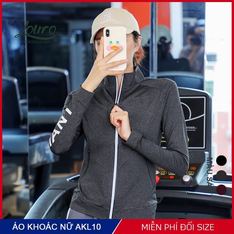 Áo khoác tập gym Louro AKL10, mẫu áo khoác thể thao năng động, trẻ trung, thoải mái vận động