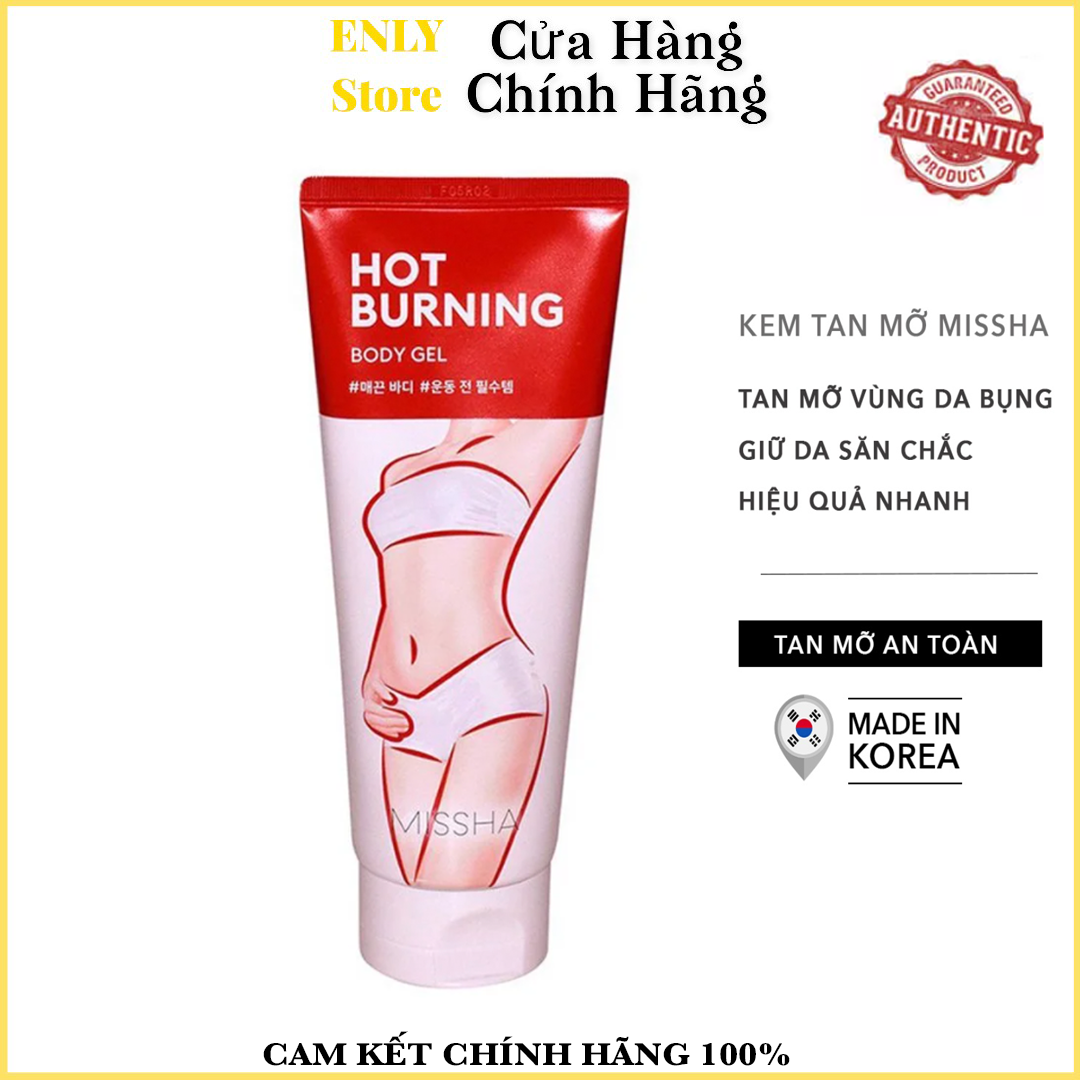 [Chính Hãng]  Kem Tan Mỡ Bụng MISSHA HOT BURNING Gel Tan Mỡ Hàn Quốc An Toàn Hiệu Quả Mờ Thâm Rạn 200ml