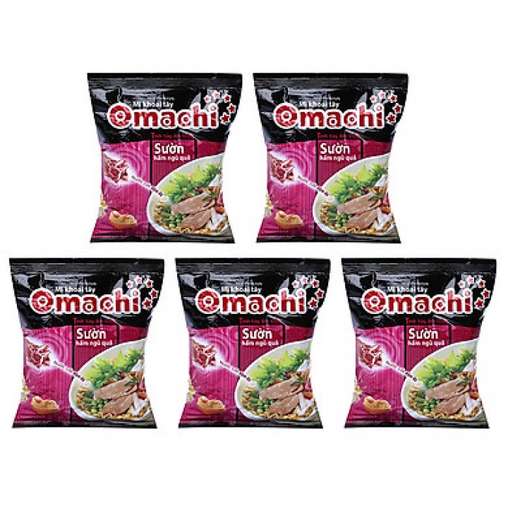 ( 5 gói )Mì Omachi Sườn Hầm Ngũ Quả 80G