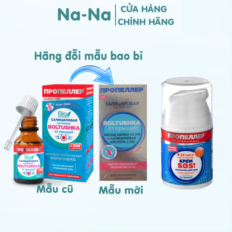 Dung dịch chấm mụn kẽm Propeller 25ml hàng Nga giúp mụn nhanh se cồi, giảm thâm đỏ cho da mụn