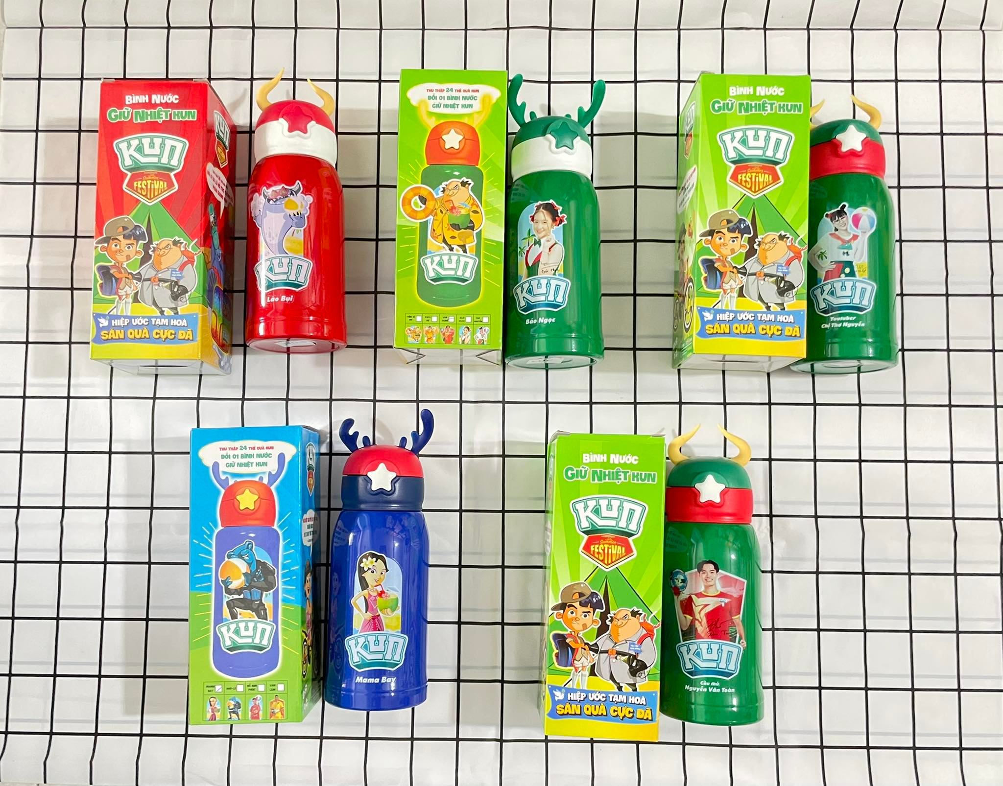 Bình nước giữ nhiệt Kun 500ml - Bình nước học sinh giữ nhiệt siêu cute cho bé - kèm ảnh thật shop chụp