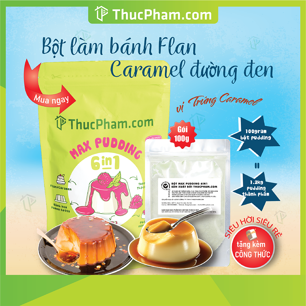 Bột Làm Bánh Flan Caramel Đường Đen ThucPham.com Pha Sẵn Đủ Vị
