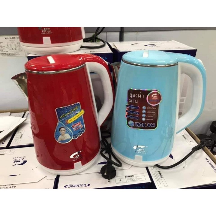 [HÀNG THAILAND XỊN] Ấm Siêu Tốc 2 Lớp JipLai Thái Lan - Dung tích 2.5L, Ấm Đun Nước Cực Nhanh , Ấm siêu tốc , Ấm siêu tốc 2 lớp cách nhiệt , Ấm siêu tốc Thái Lan Xịn , Ấm siêu tốc inox (Giao màu ngẫu nhiên)