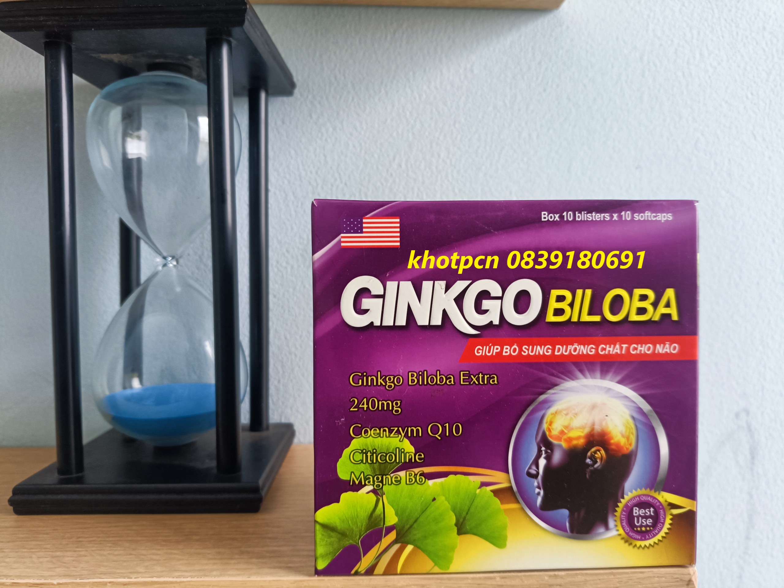 Hoạt Huyết Bổ Não Ginkgo Biloba Extra 240mg(tím) Hỗ trợ tăng cường tuần hoàn não, giúp tăng cường lưu thông huyết mạch, giảm các triệu chứng rối loạn tiền đình, thiểu năng tuần hoàn não  - Hộp 100