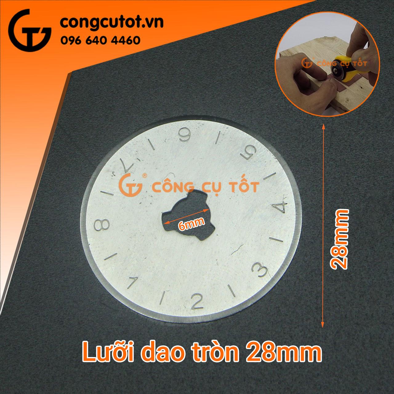 Lưỡi dao tròn cắt vải phi 28mm