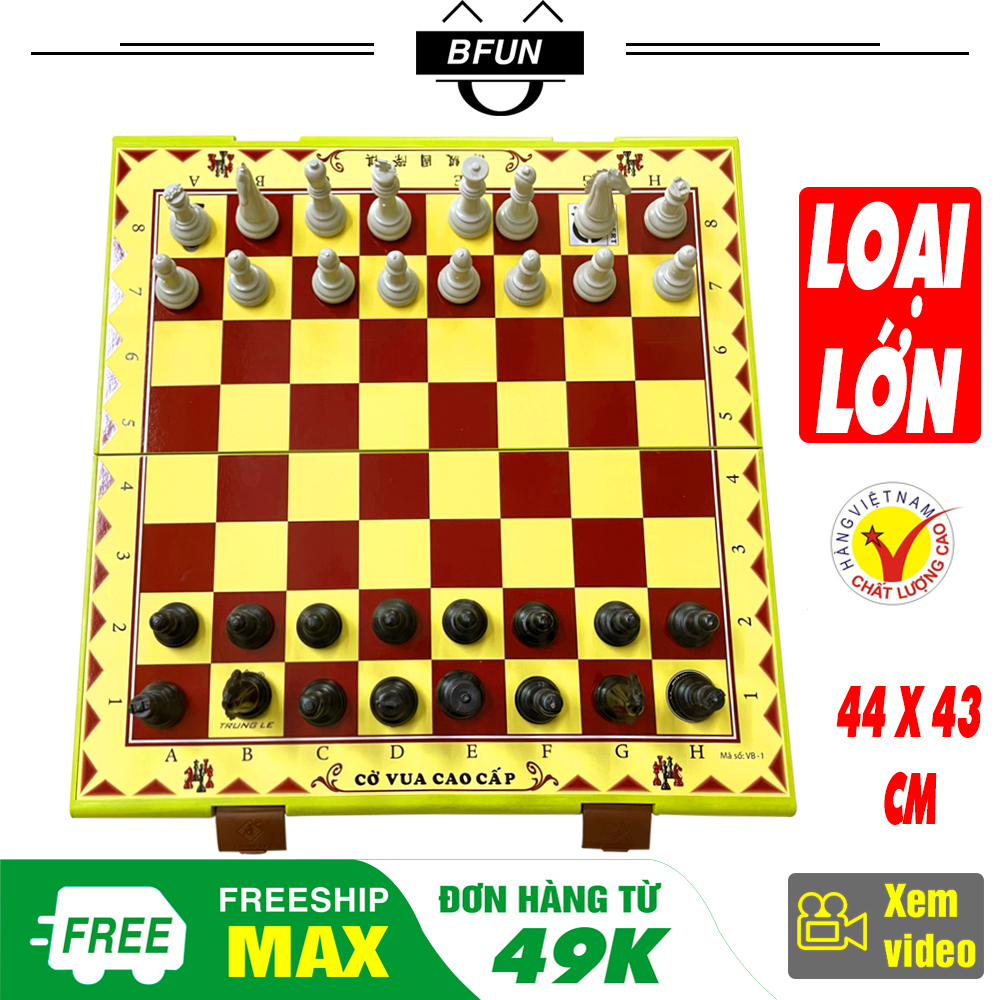 Bộ Cờ Vua Kèm Cờ Trung Lê - Bàn Cờ Vua Nhựa Đẹp Cao Cấp, Chess, Boardgame, Đồ Chơi Trẻ Em BFUN