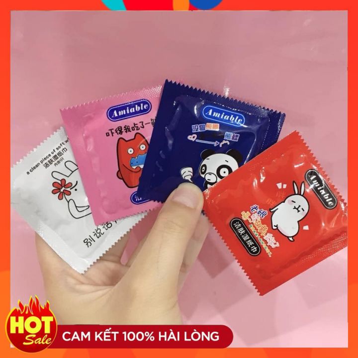 Combo 10 khăn giấy ướt dạng gói mini kiểu dáng bcs