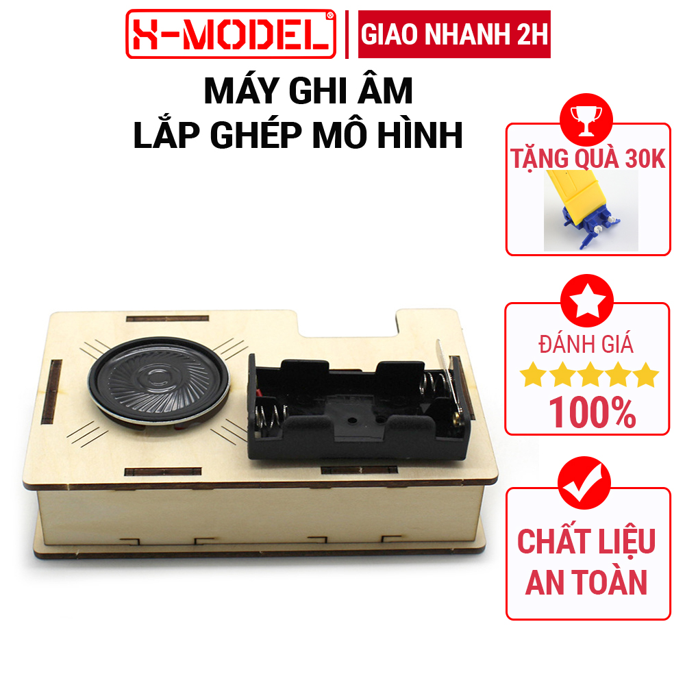 Đồ chơi sáng tạo STEM Máy ghi âm ST113 có điều khiển X- MODEL tự lắp ráp trí tuệ cho bé  STEAM