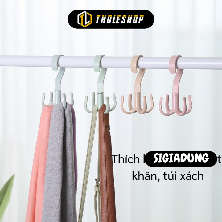 Móc phơi giày - Móc nhựa 4 chấu - Móc phơi khăn, mũ, cà vạt, túi xách tiết kiệm không gian - Móc nhựa xoay 360 phơi giày, dép tiện lợi