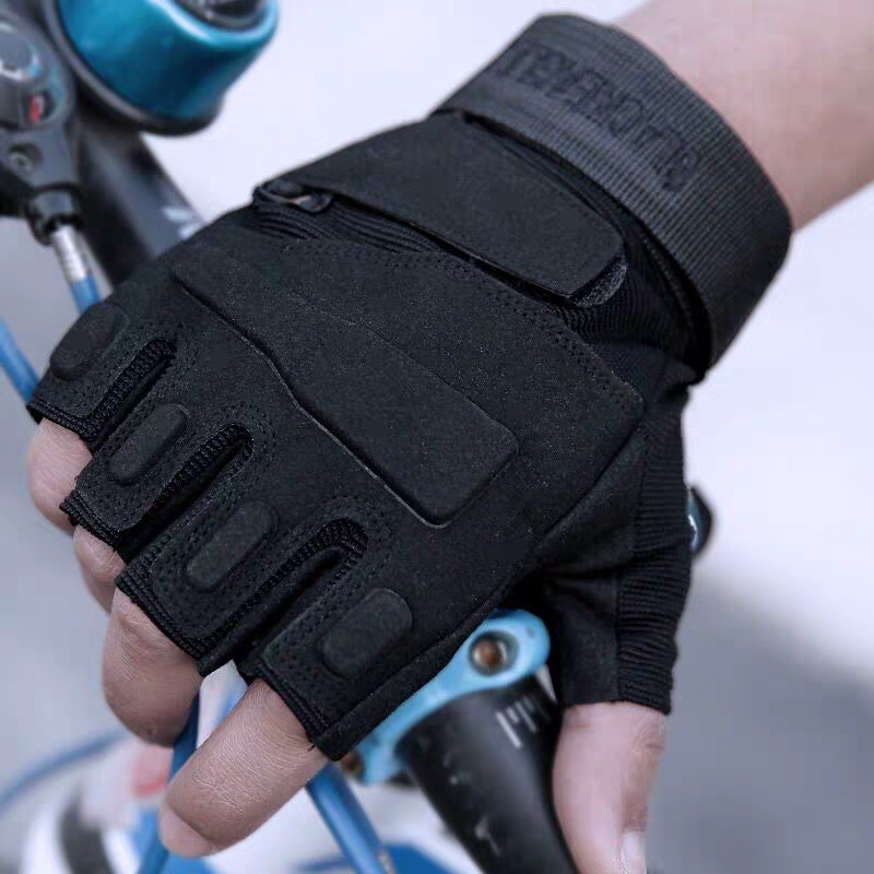 Găng Tay Chiến Thuật BlackHawk Cụt Ngón  Dùng Cho Đi Xe Máy- Đen -M,L,XL