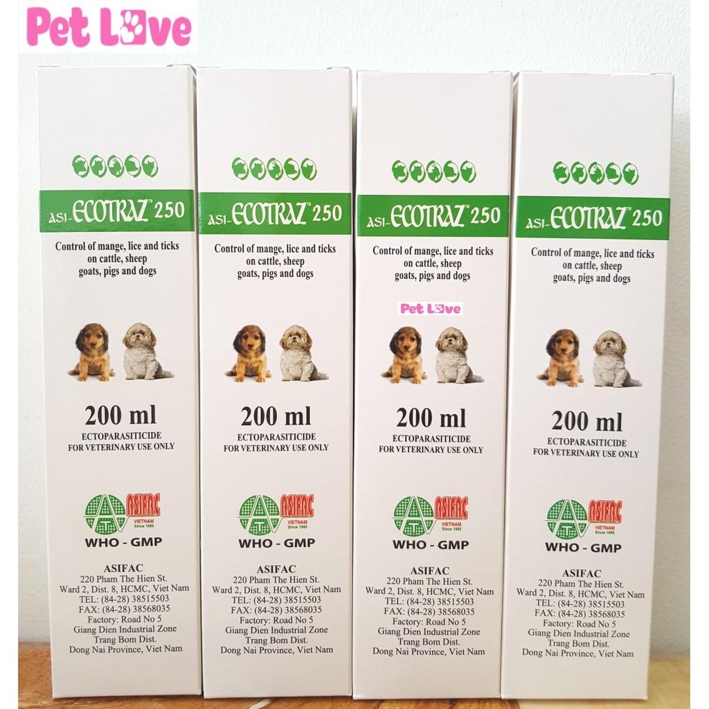 Combo 4 Ecotraz xịt diệt ghẻ, ve rận, bọ chét trên chó