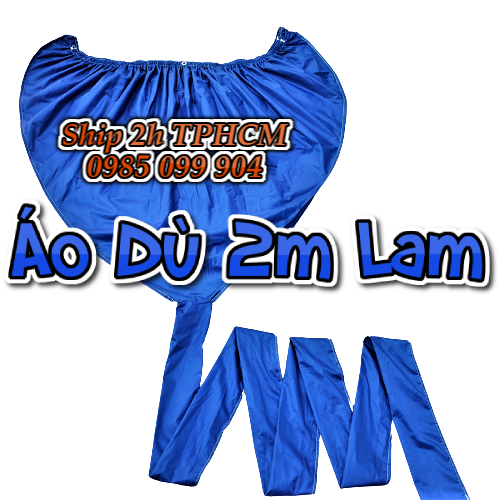 Áo trùm Vải Dù 2m Lam giúp vệ sinh xịt rửa máy lạnh điều hoà - Bạt trùm túi rửa làm sạch loại vải dù loại dày miệng rộng 2m đuôi 2m8 Vải Màu Xanh Lam dùng cho máy lớn
