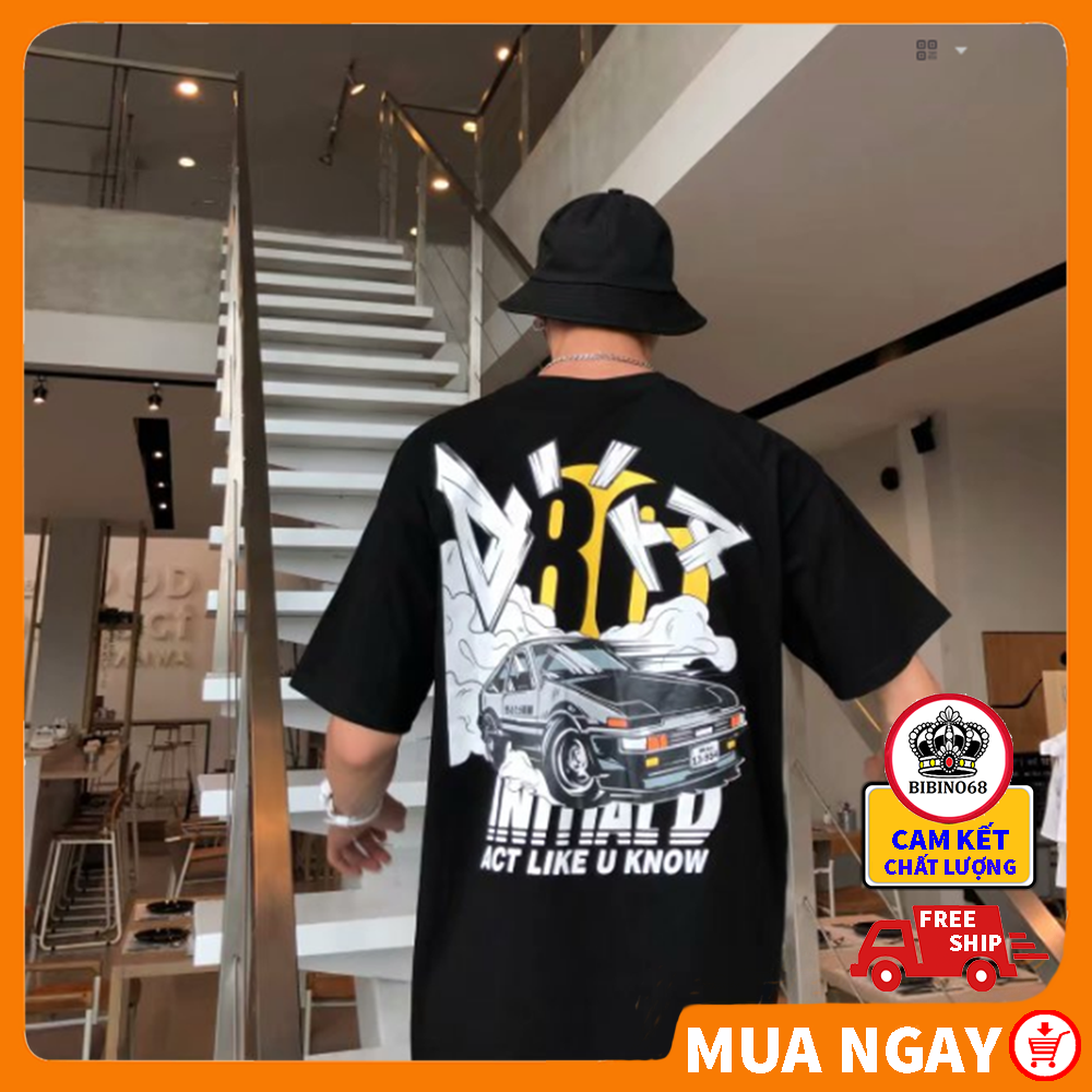 Áo thun nam nữ màu đen in hình XE HƠI phong cách hip hop rẻ đẹp cá tính thoáng mát trẻ trung BIBINO68