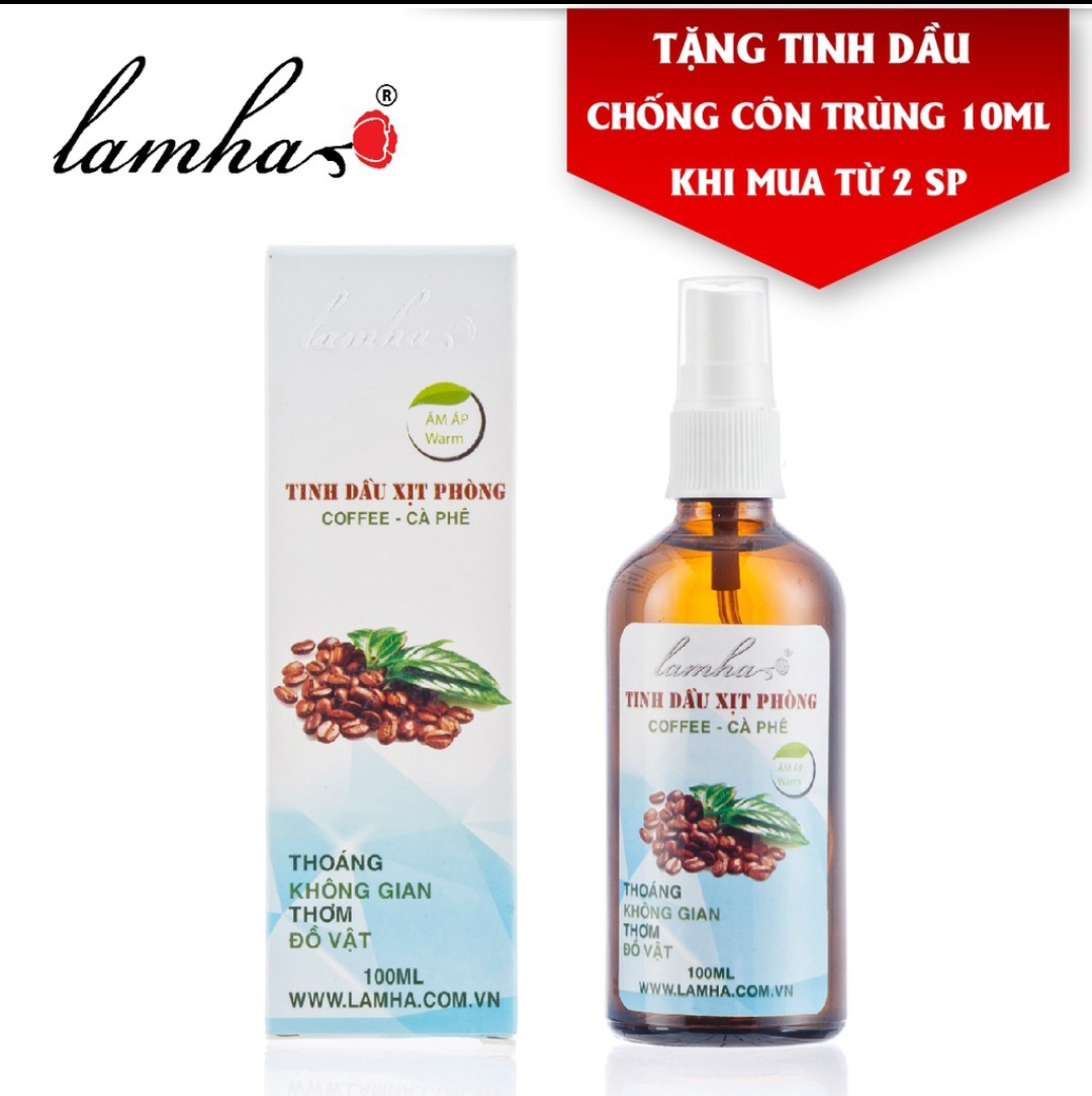 Xịt phòng tinh dầu cà phê 100ml lam hà