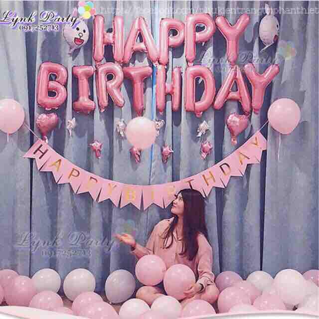 Set trang trí tông hồng pastel ngọt ngào