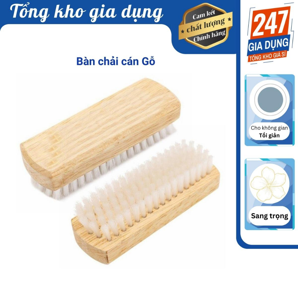 Bàn chải giặt quần áo, bàn chải chà chân cán Gỗ