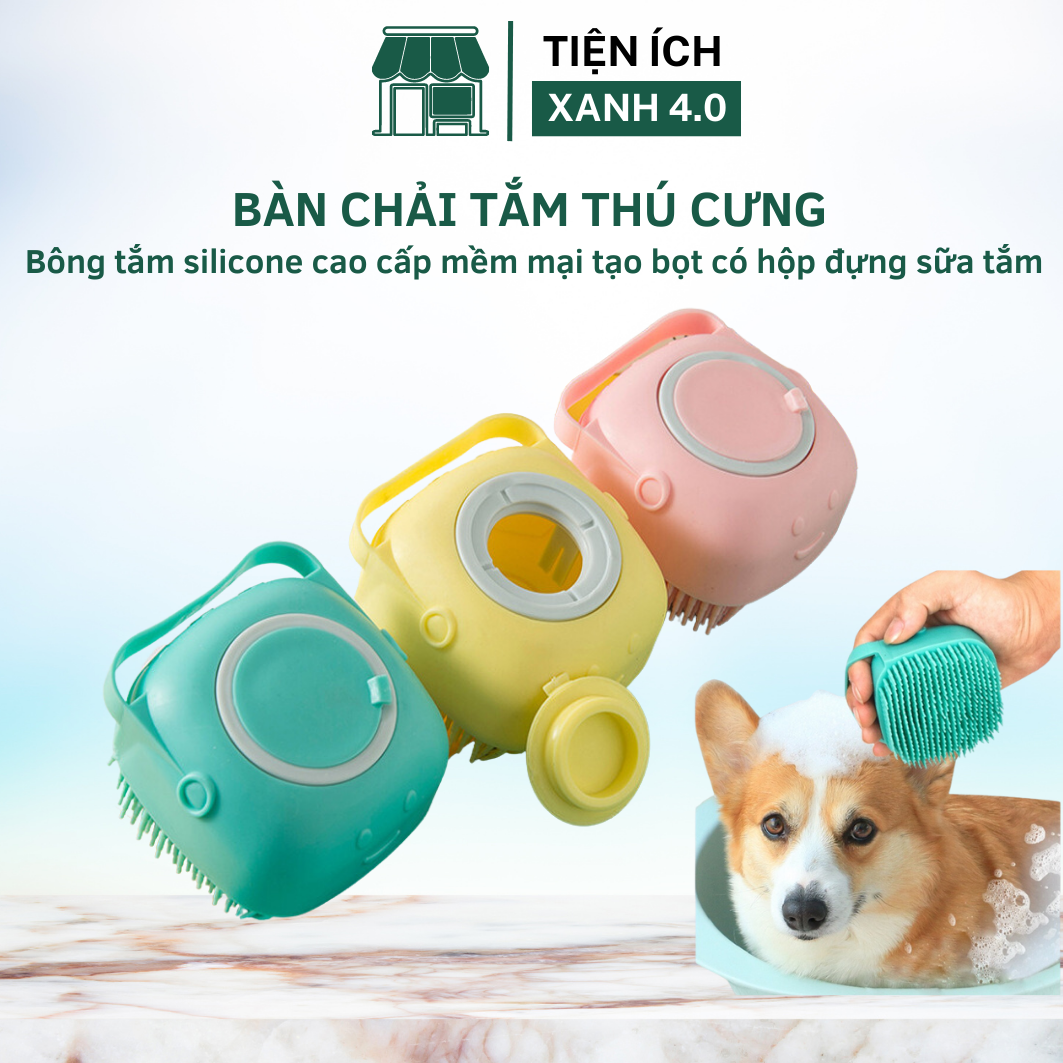 Bàn chải tắm cho thú cưng bàn chải tắm cho mèo bàn chải tắm cho chó bàn chải massage bàn chải gội đầu cho mèo bàn chải silicone cho thú cưng
