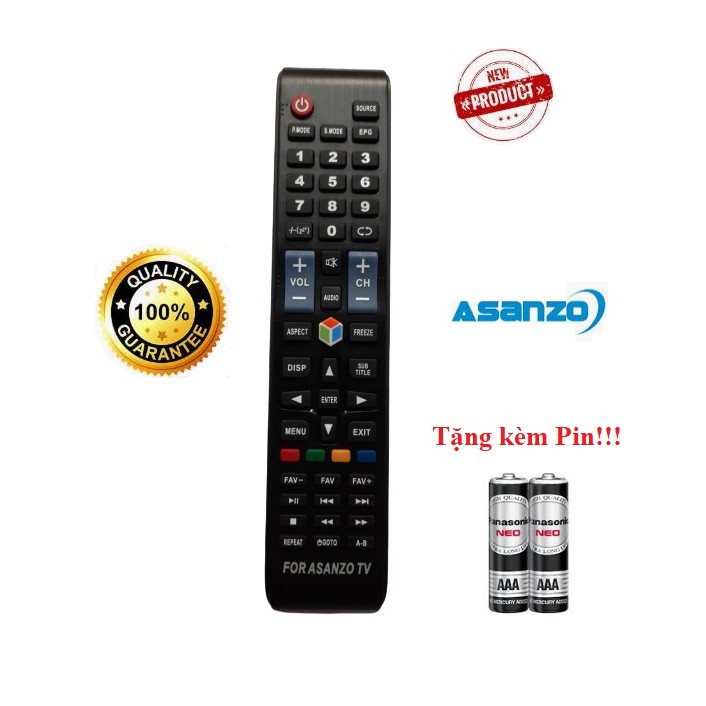 _ điều khiển tivi asanzo smart tivi- hàng tốt tặng kèm pin!!!