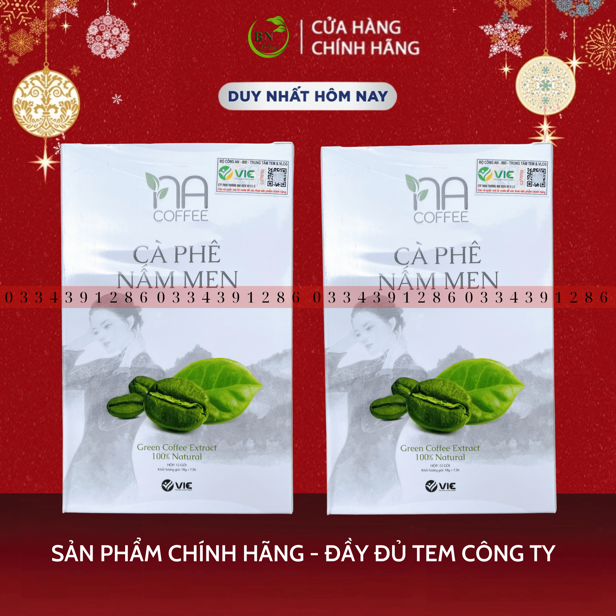 NA COFFE - Cà phê nấm men Na Coffee - cà phê làm gầy giúp kiểm soát cân nặng hiệu quả hộp 12 gói