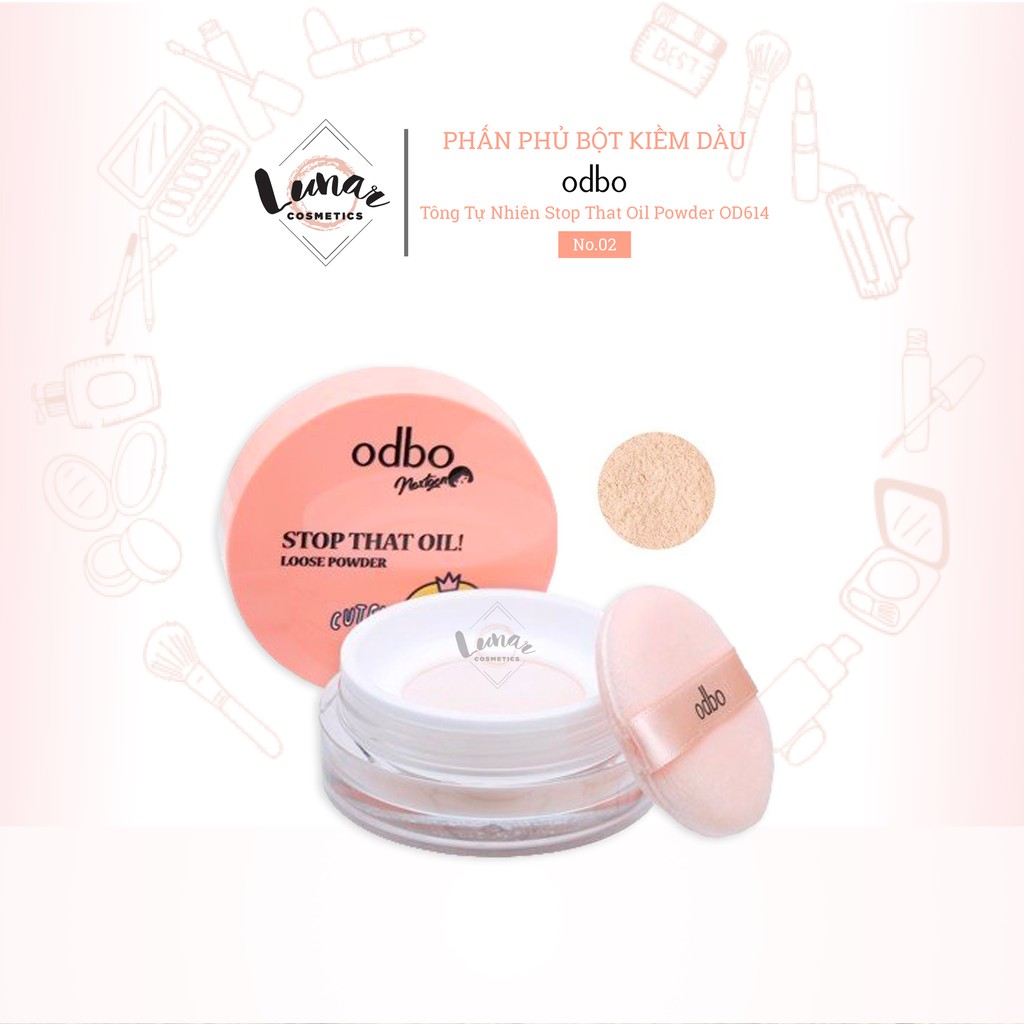 Phấn phủ bột kiềm dầu odbo tông tự nhiên stop that oil powder od614 - phấn phủ kiềm dầu odbo dạng bột tông tự nhiên