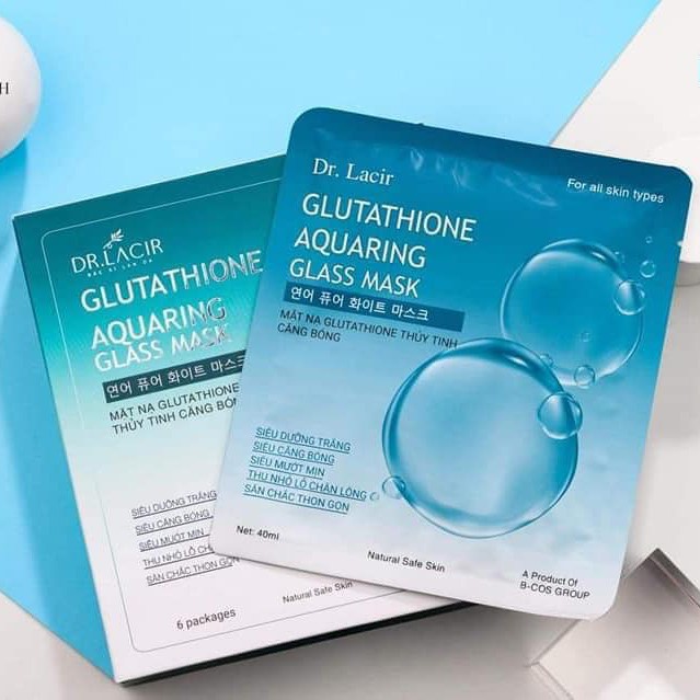 Mặt Nạ Thủy Tinh Căng Bóng Glutathione Dr Lacir  Free ship Hàng chính hãng/ Mặt Nạ Glutathione Thủy Tinh/ Mặt Nạ Glutathione Mask