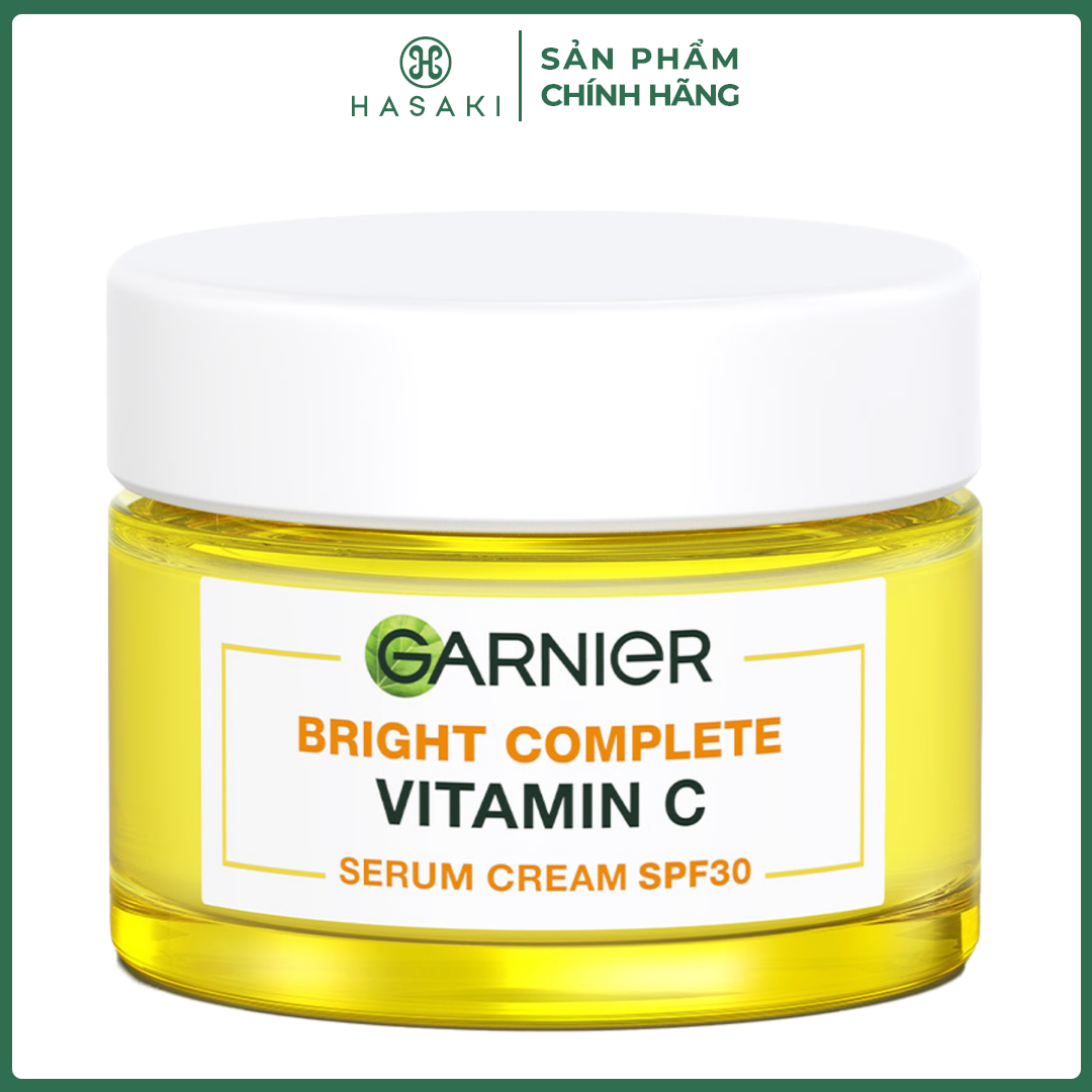 Kem Dưỡng Garnier Tinh Chất Serum Sáng Da Ban Ngày 50ml Bright Complete Vitamic C Serum Cream SPF30 Hasaki Sản Phẩm Chính Hãng