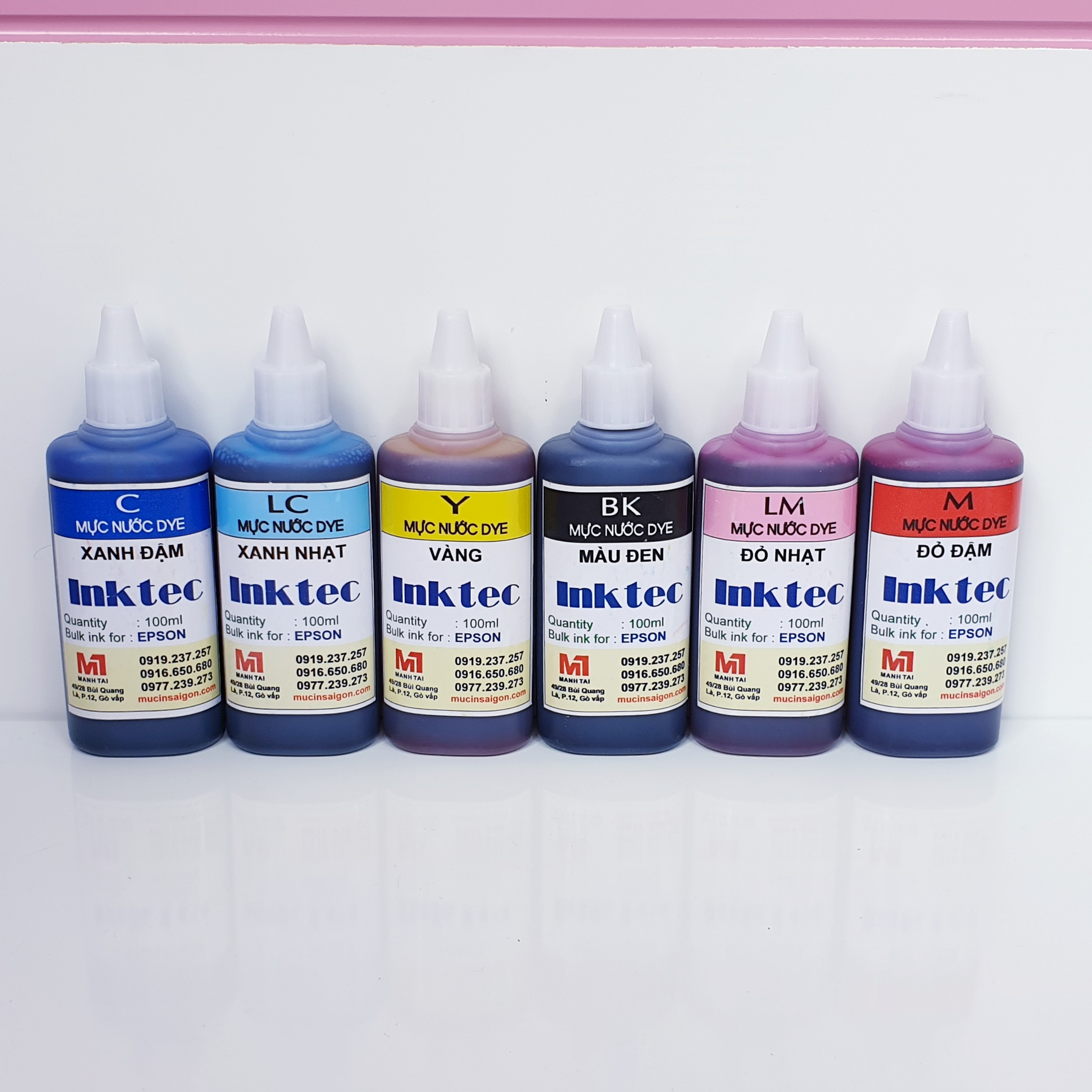 Mực nước inktec epson 100ml - mực nước inktec hàn quốc dùng cho máy in phun màu epson t50 / t60 / l310 / l800 / l1800...