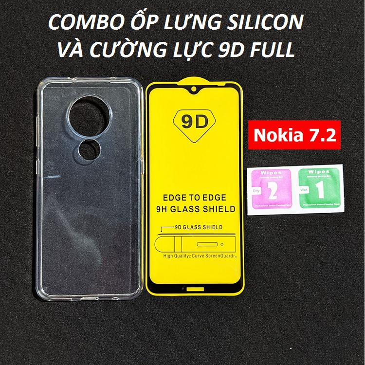 Combo kính cường lực full màn hình ốp lưng dẻo Nokia 7.2