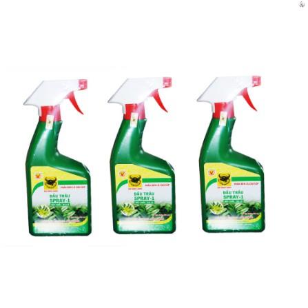 Combo 3 chai Đầu trâu Spray 1 - Phân bón lá pha sẵn dành cho Hoa lan và cây cảnh