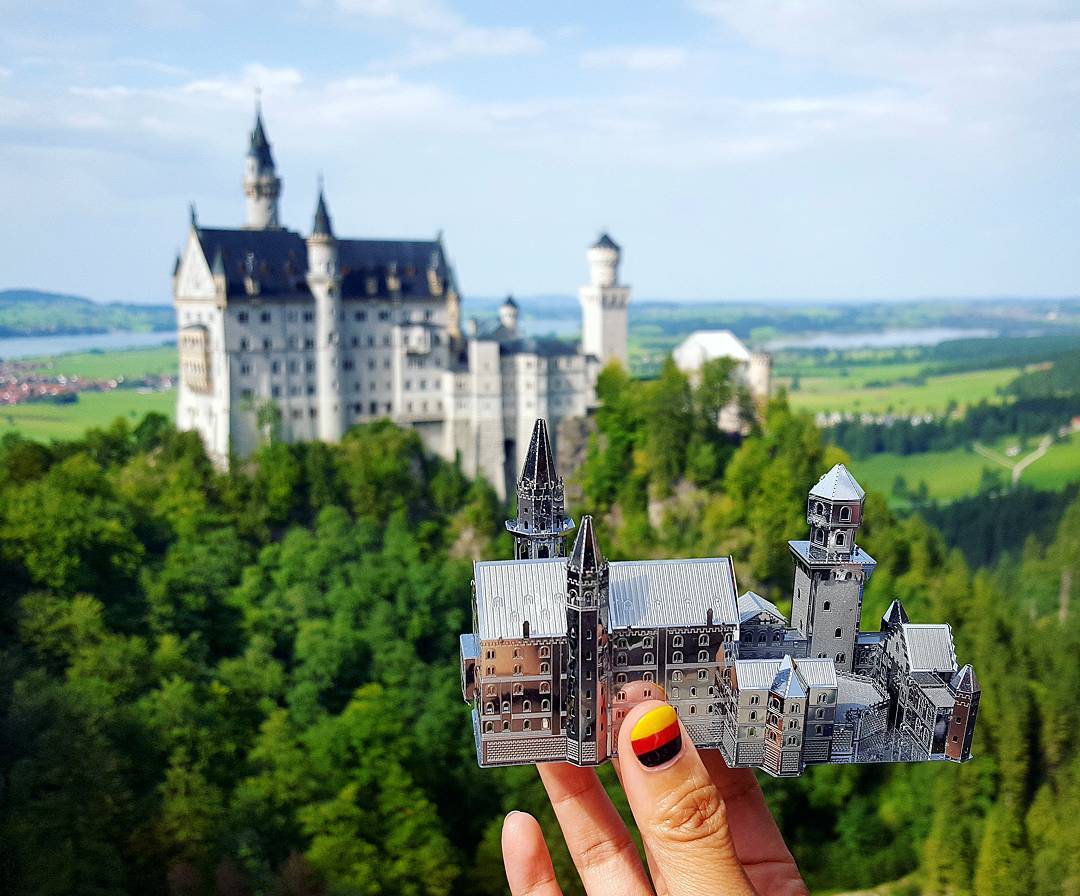 Mô hình 3d kim loại lắp ráp lâu đài neuschwanstein đức
