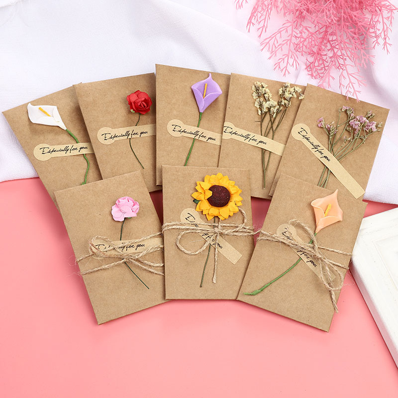 Set thiệp hoa khô handmade bag u thoakho085