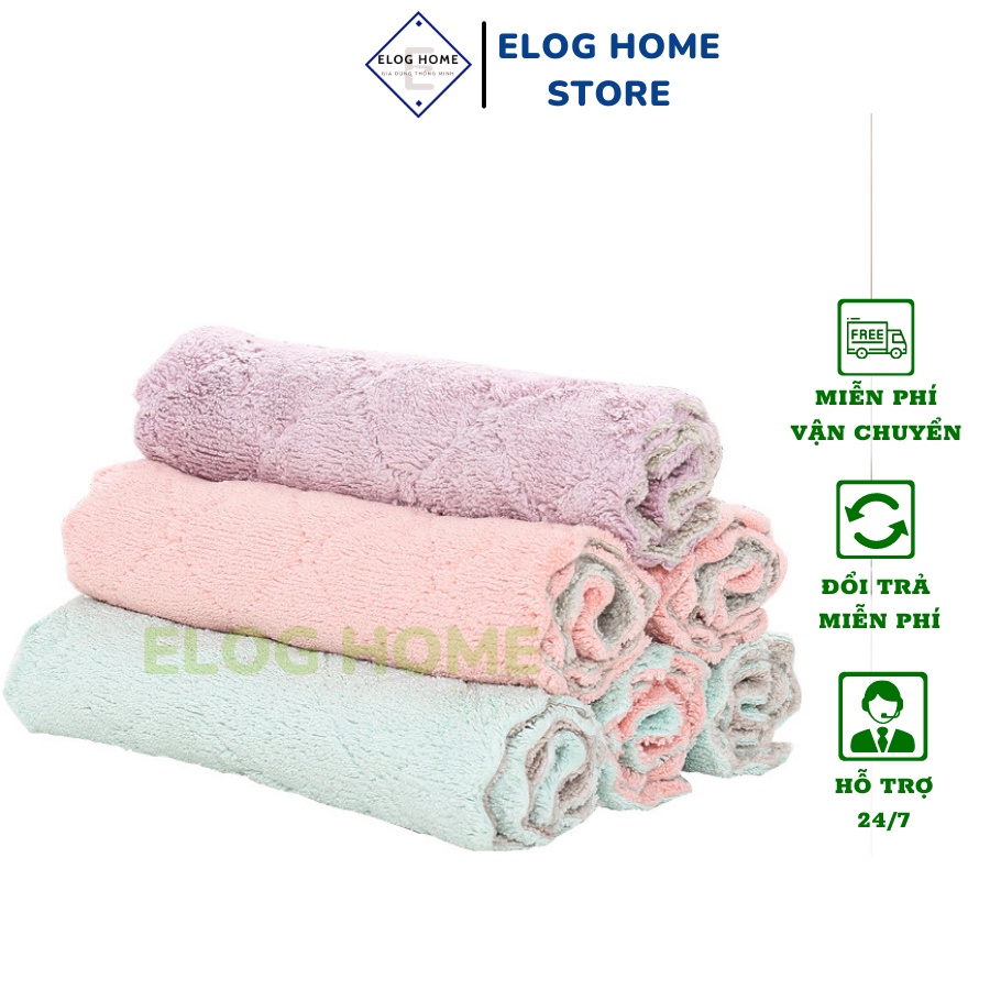 Khăn lau bếp đa năng 2 mặt mềm mại, khăn lau bát đĩa cốc chén thấm hút tốt nhanh khô